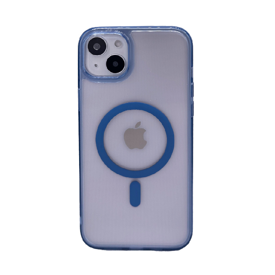 Пластиковая накладка WIWU Phone Case MagSafe для iPhone 14 синий кант