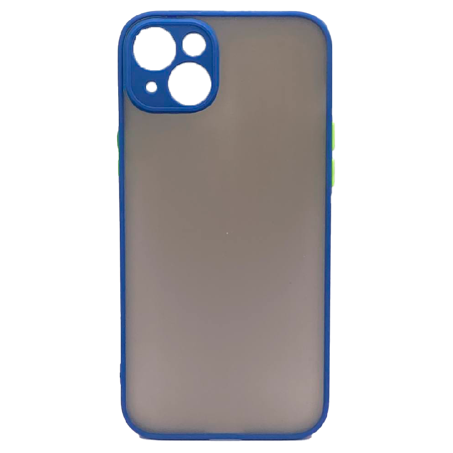 Пластиковая накладка NEW Skin для iPhone 15 затемненная синий кант