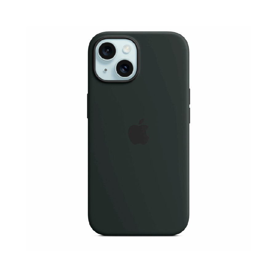 Силиконовая накладка Silicone Case с MagSafe для iPhone 15 черная SZ