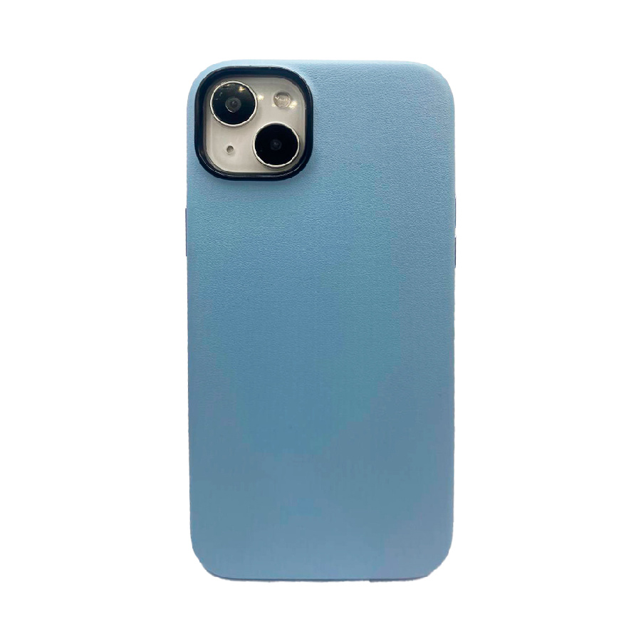 Пластиковая накладка KZDOO Noble для iPhone 14 под кожу голубая