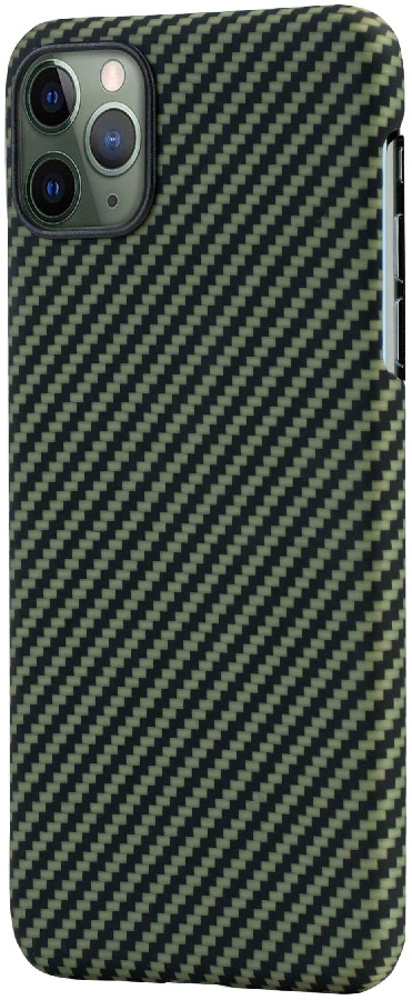 Кевларовая накладка Cabal Premium для iPhone 11 Pro Max черно-зеленая
