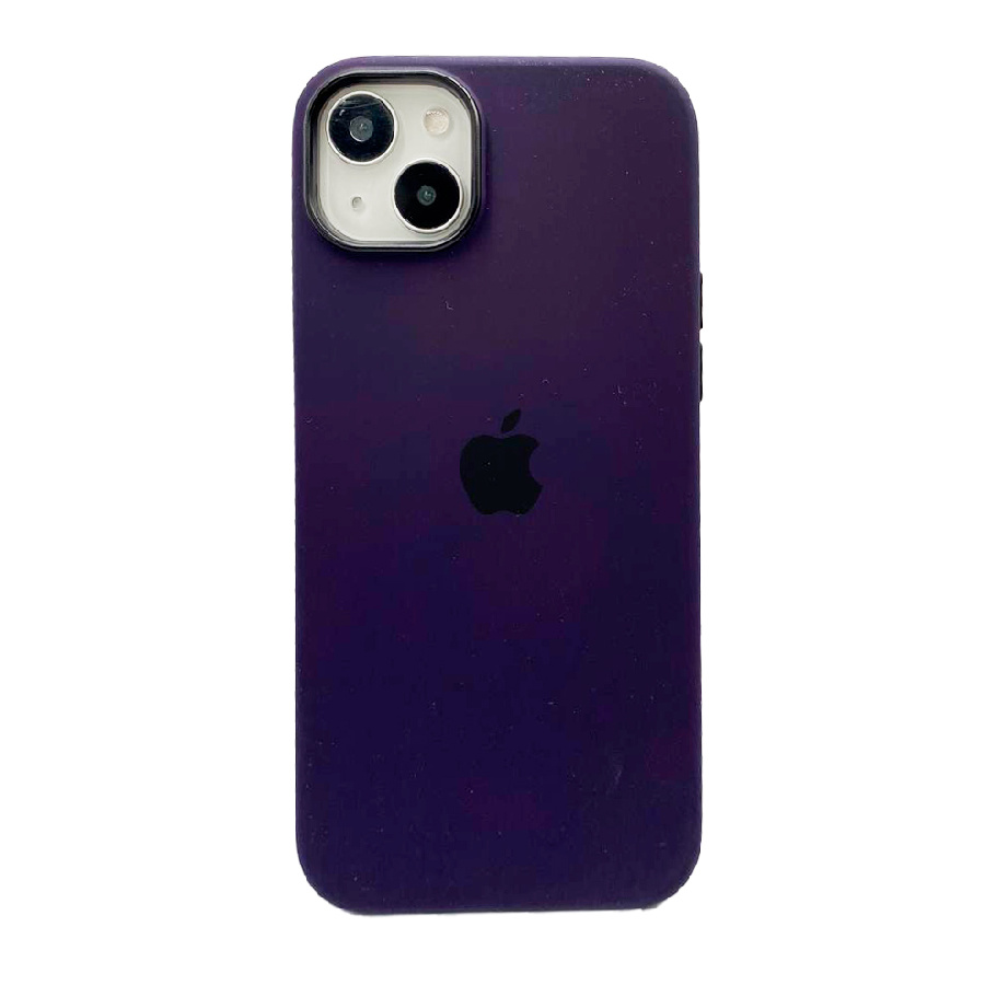 Силиконовая накладка Silicone Case с MagSafe для iPhone 14 темно-фиолетовая UAE