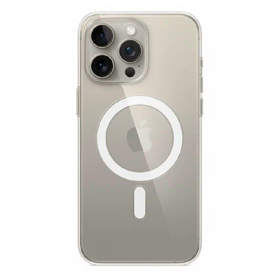 Пластиковая накладка EM7 MagSafe для iPhone 15 Pro прозрачная