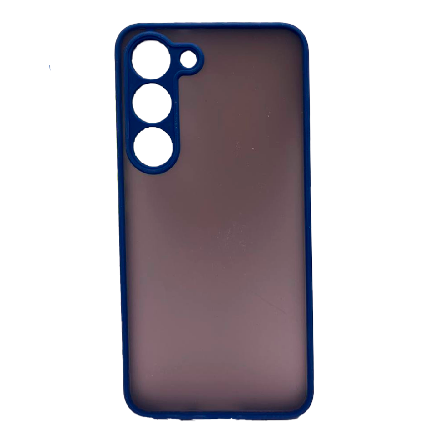 Пластиковая накладка NEW Skin для Samsung Galaxy А14 затемненная синий кант