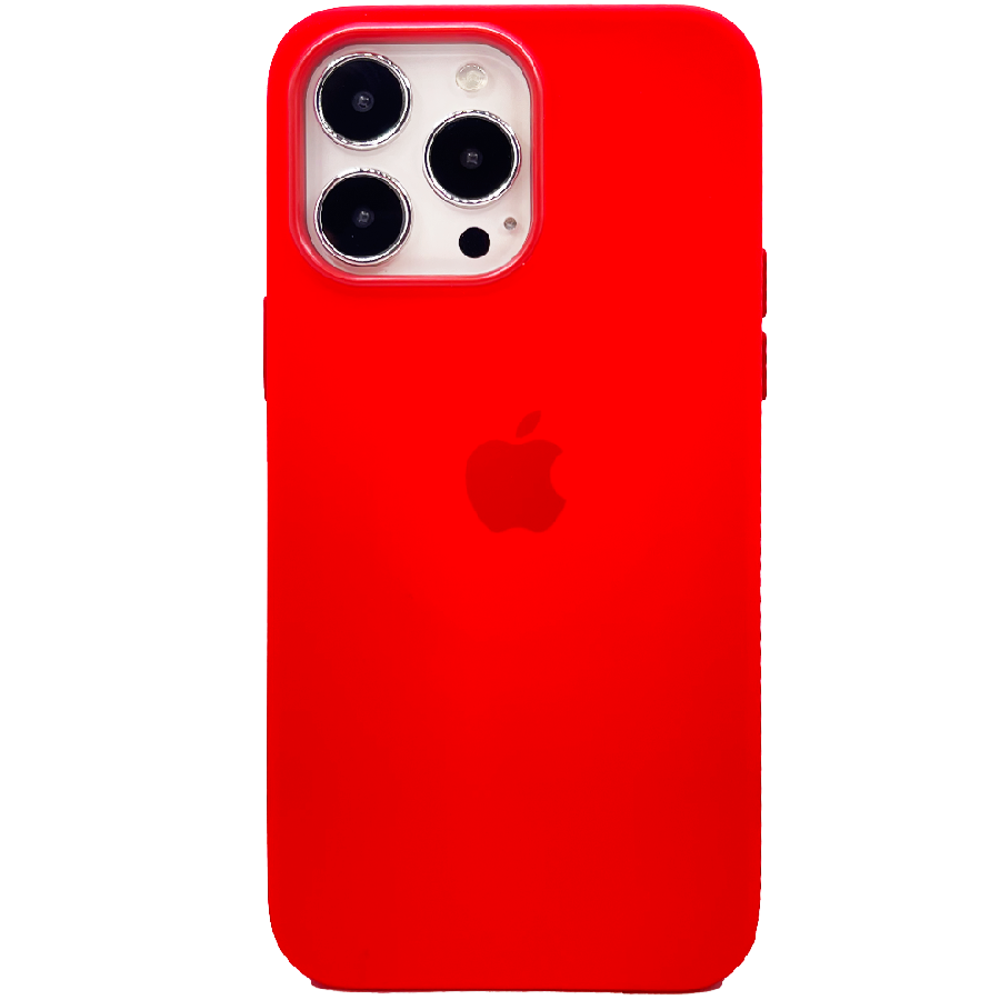 Силиконовая накладка Silicone Case с MagSafe для iPhone 14 Pro Max красная UAE