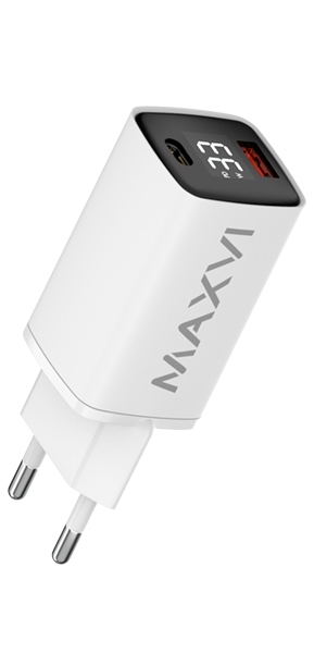 Cетевое зарядное устройство Maxvi A402PD LED белое                                   