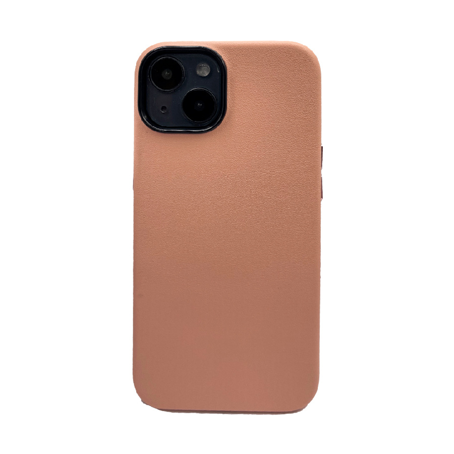 Пластиковая накладка KZDOO Noble для iPhone 14 под кожу персиковая