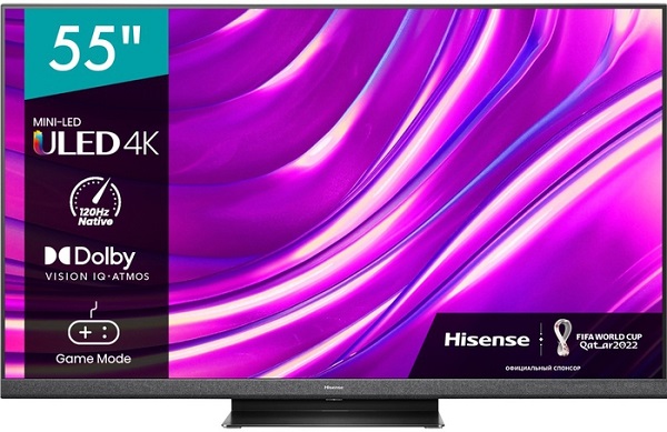 55" Телевизор Hisense 55U8HQ (2022) MiniLED, 4K Ultra HD, SmartTV, 120 Гц